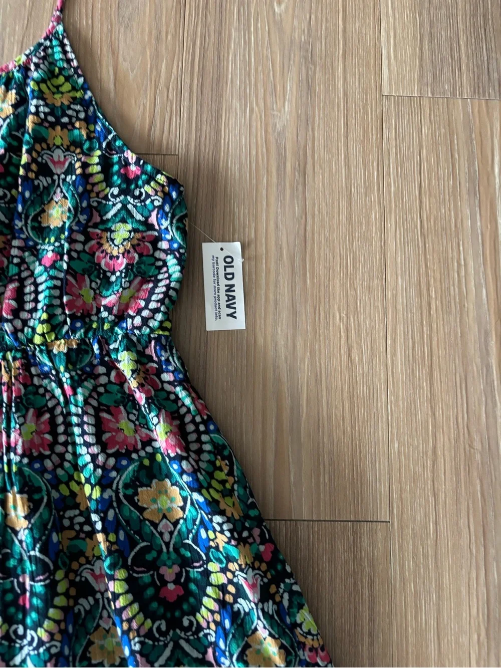 Old Navy Midi Dress Fit Flare Colorful Halter Neck Girls L NWT Boho Cottage